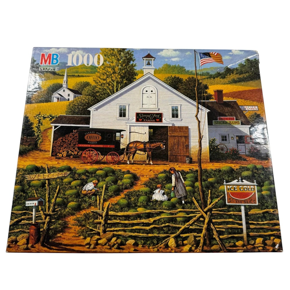 MB Charles Wysocki Americana Catchin Bugs 1000 Piece‎ Puzzle 4679-6 UNCOUNTED